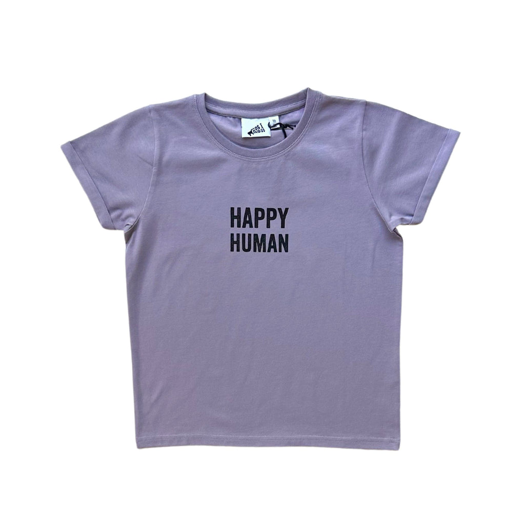 T-SHIRT HAPPY HUMAN / LAVENDER