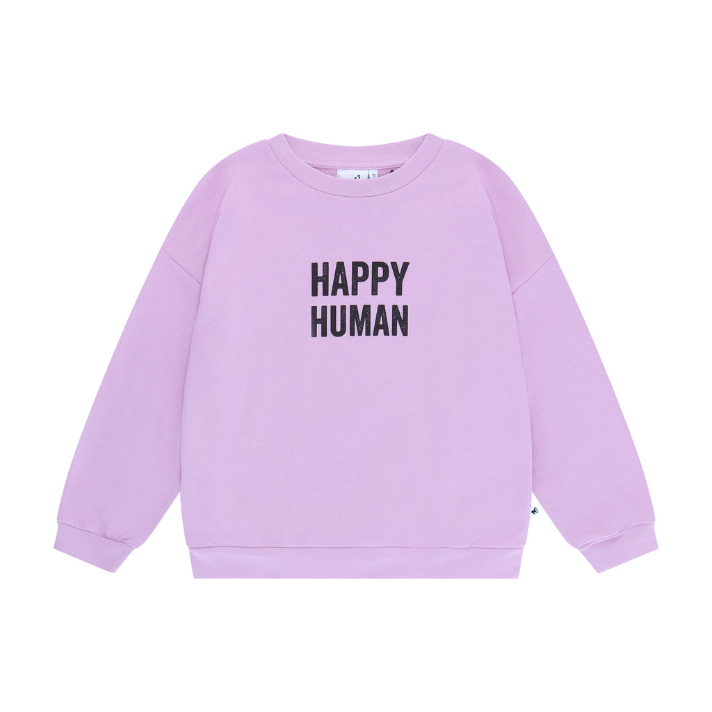 SWEATER HAPPY HUMAN / PINK LAVENDER