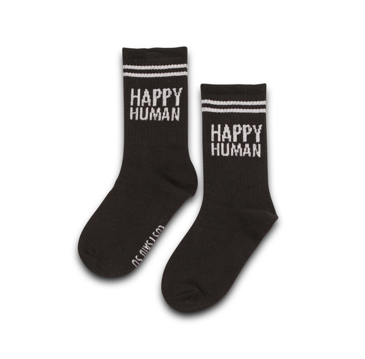 HAPPY HUMAN SOCKS BLACK/WHITE