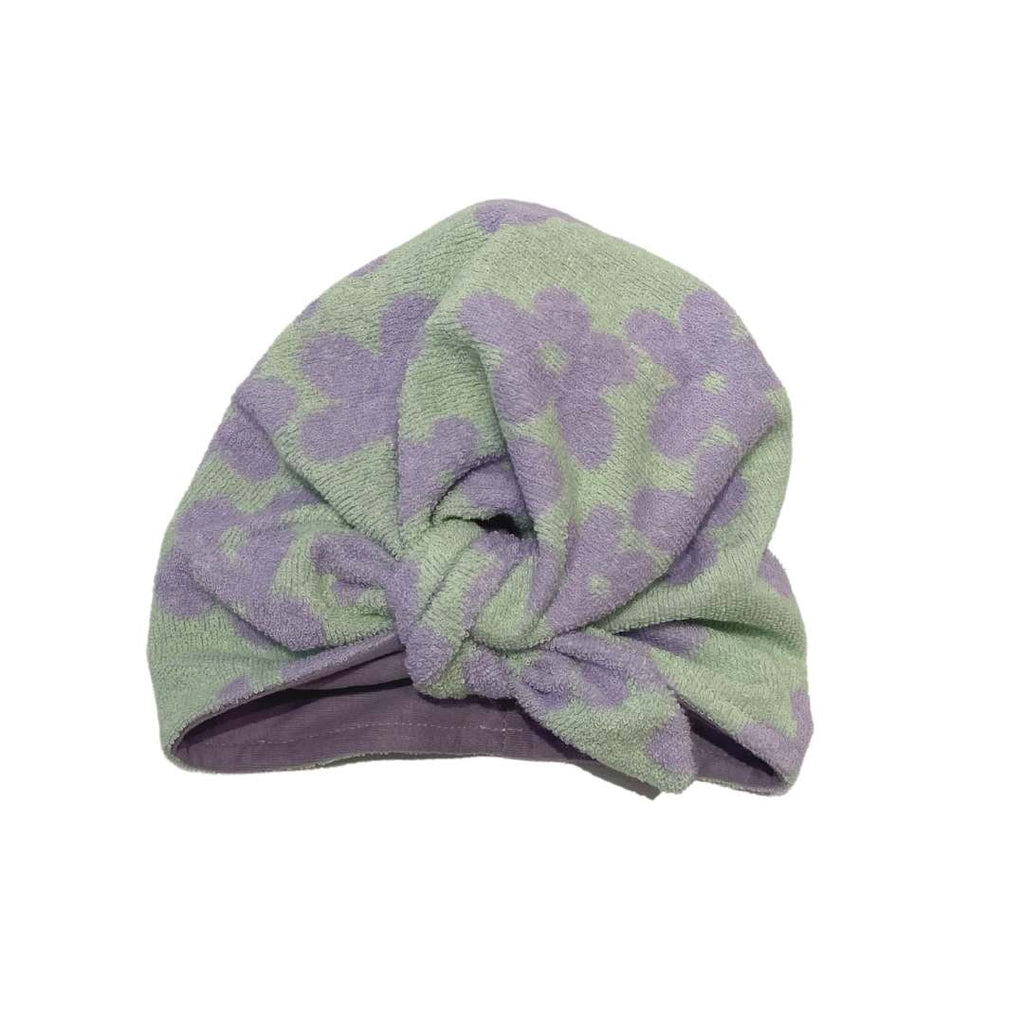 TERRY TOWEL FLORAL BABY TURBAN HAT