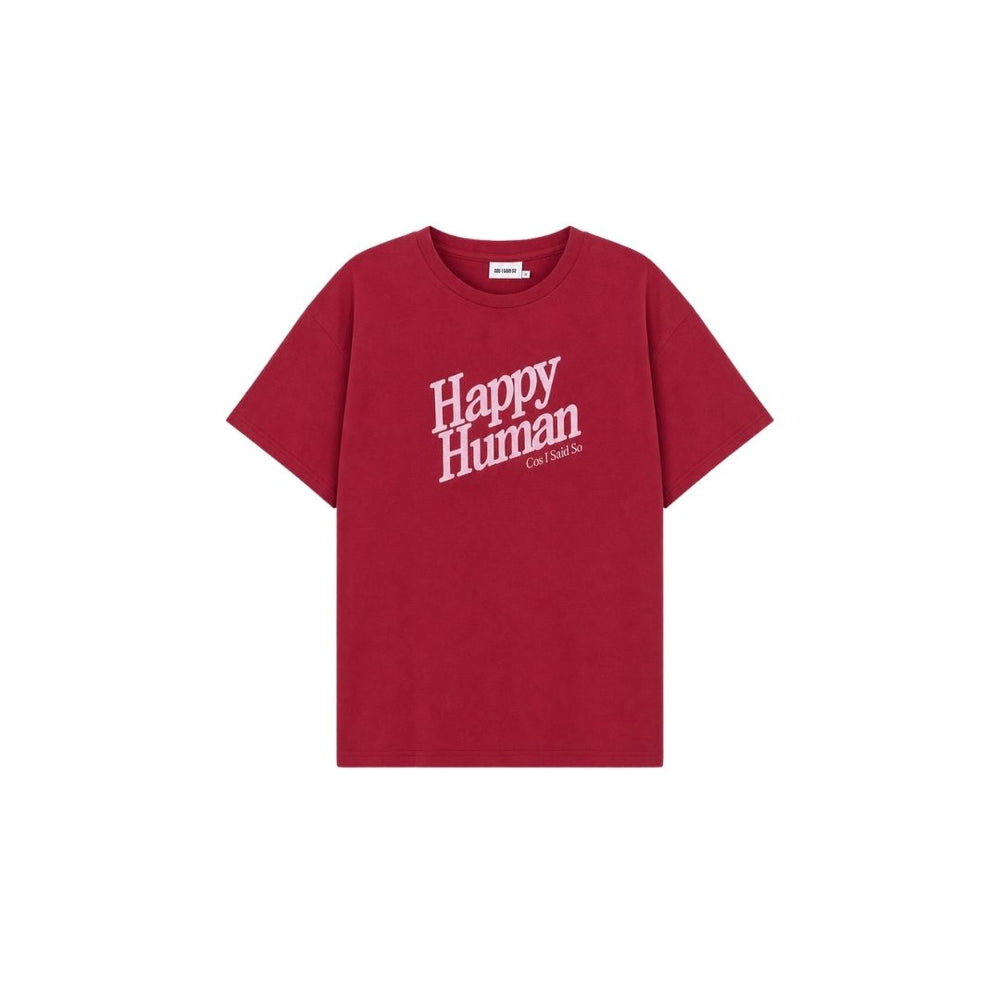 T-SHIRT HAPPY HUMAN / red