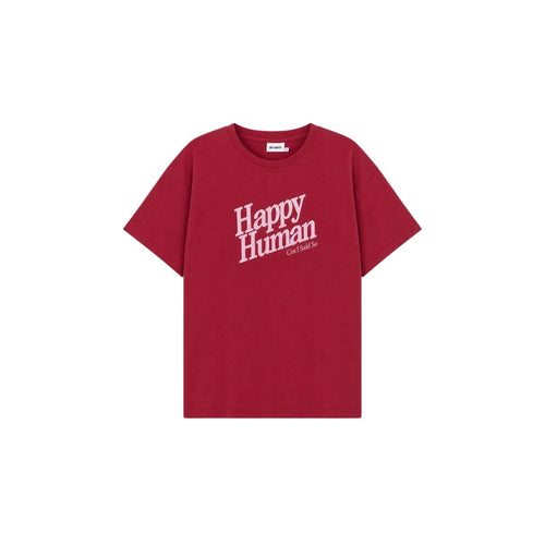 T-SHIRT HAPPY HUMAN / red