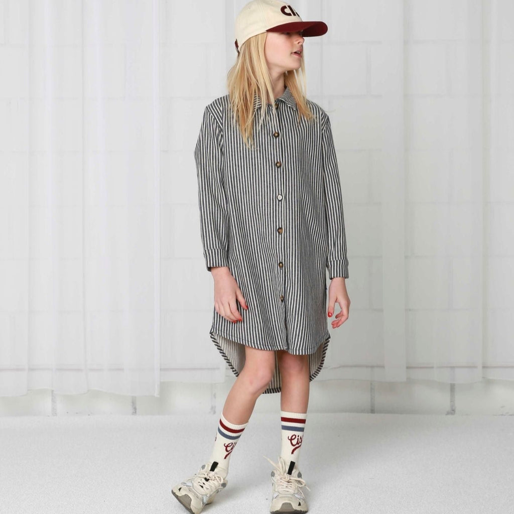 SHIRT DRESS striped denim
