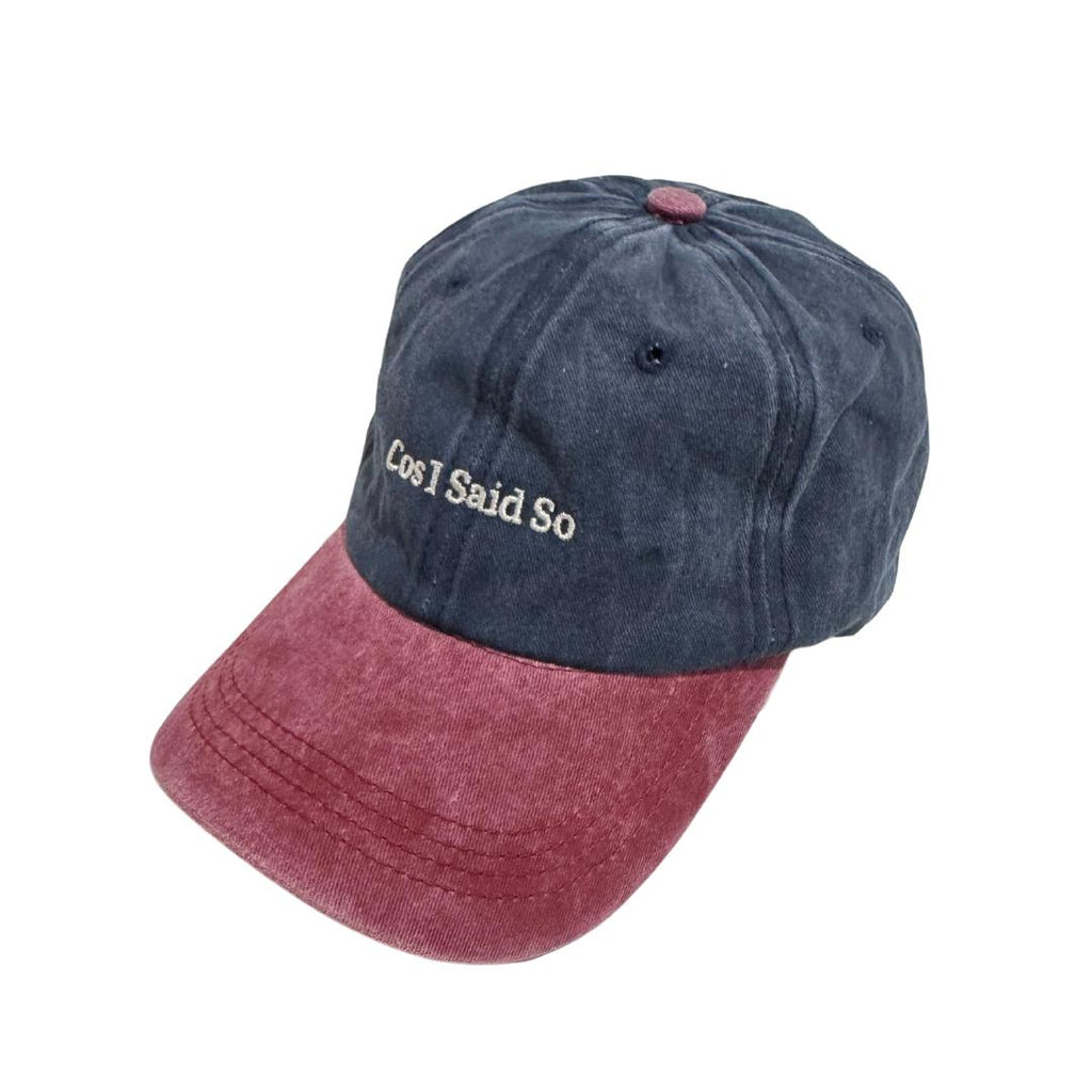 TEEN CAP - color block navy/burgundy