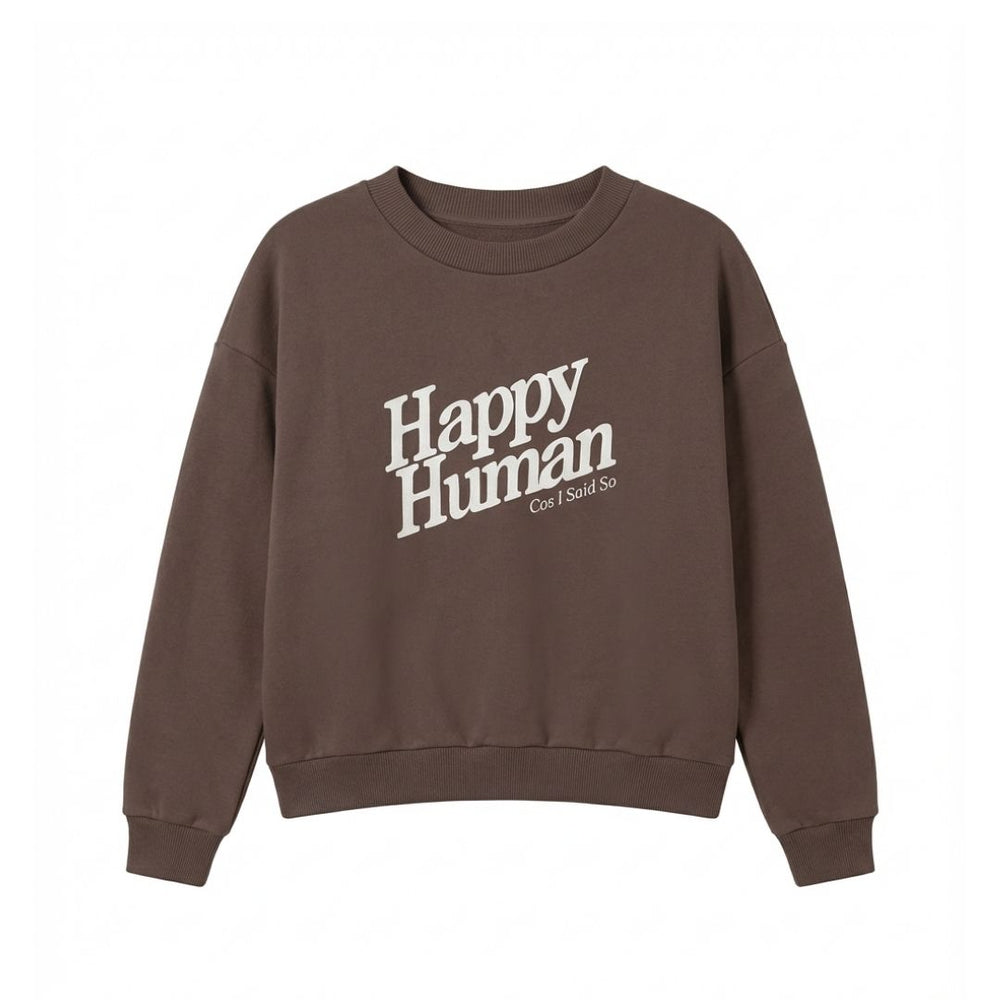 SWEATER HAPPY HUMAN / peppercorn