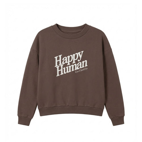 SWEATER HAPPY HUMAN / peppercorn