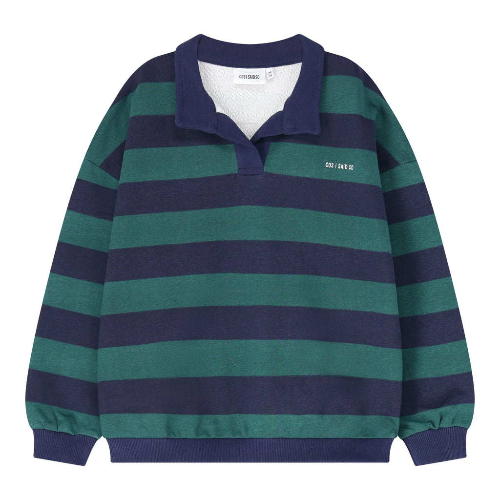 STRIPED POLO SWEATER