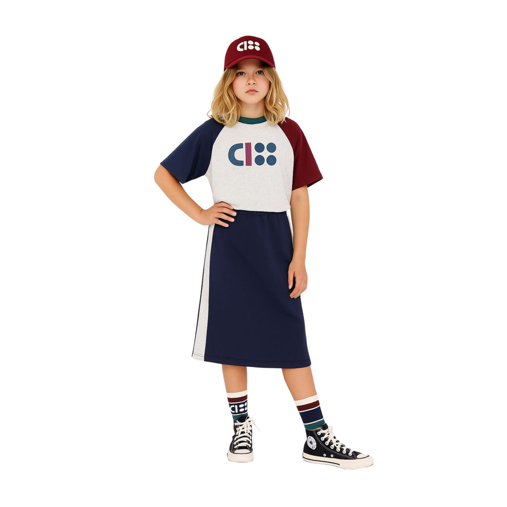 COLOUR BLOCK BOXY RAGLAN T-SHIRT