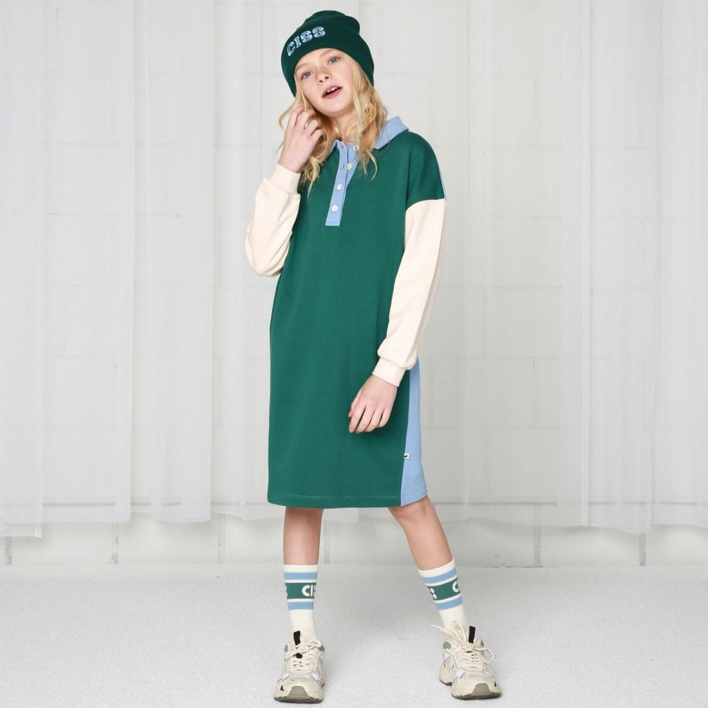 COLOUR BLOCK POLO DRESS