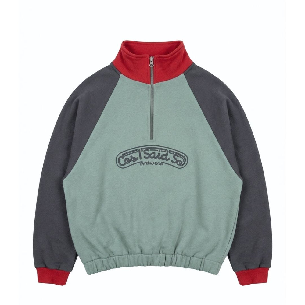 HALF ZIP SWEATER / colour block