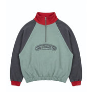 HALF ZIP SWEATER / colour block