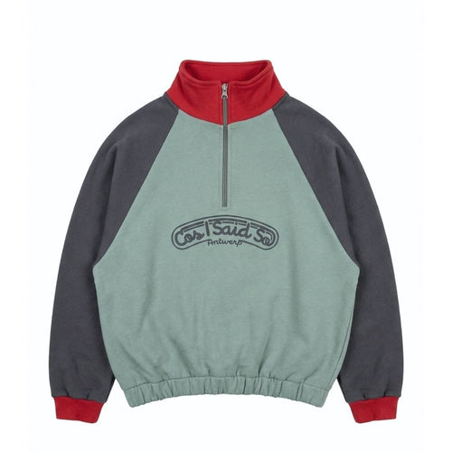 HALF ZIP SWEATER / colour block