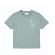 T-SHIRT PHONE DOWN / silver blue