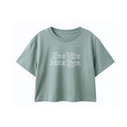 CROP T-SHIRT VIBE TYPE / silver blue