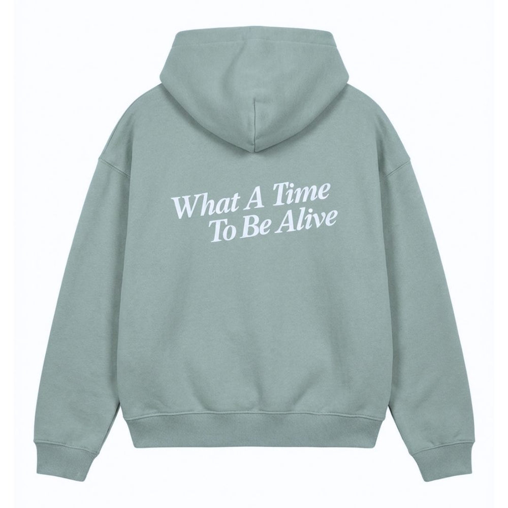 HOODIE WHAT A TIME / silver blue