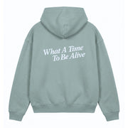 HOODIE WHAT A TIME / silver blue