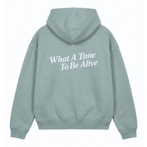 HOODIE WHAT A TIME / silver blue