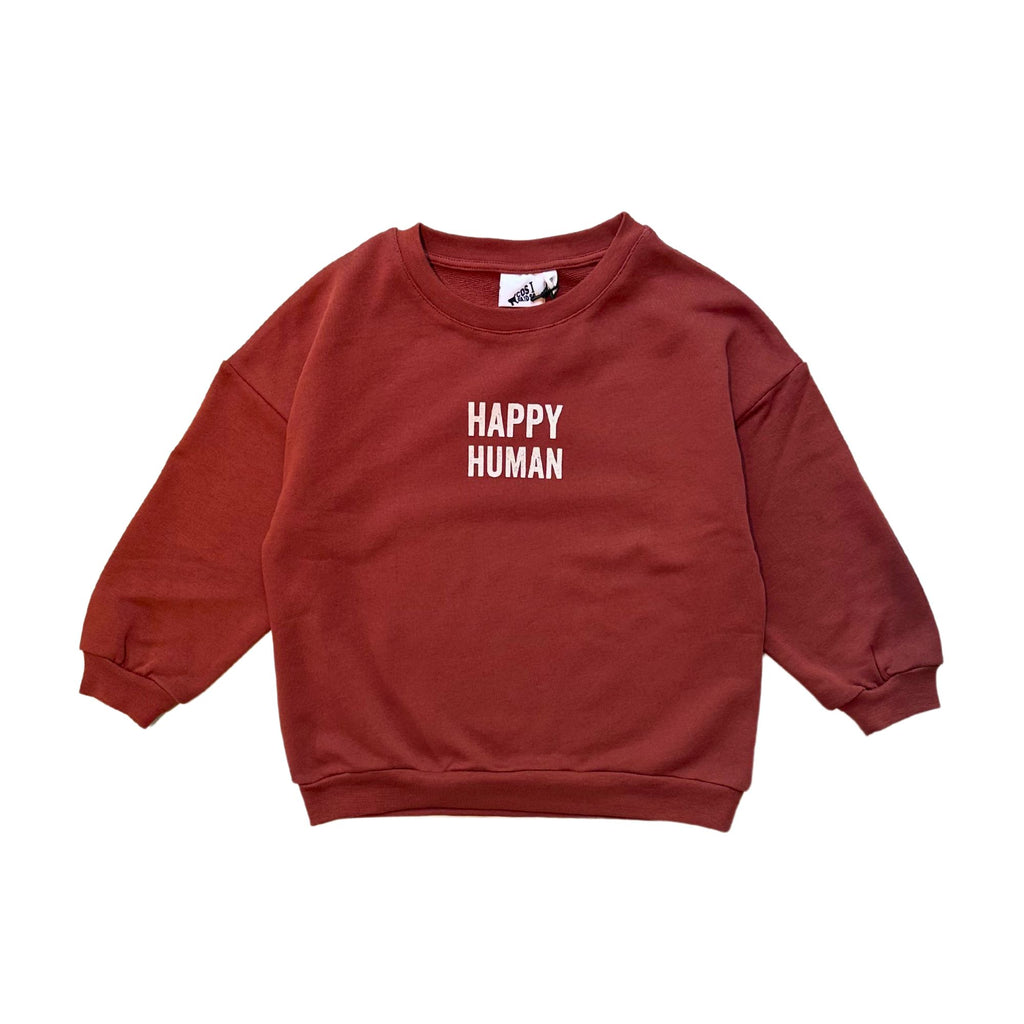 SWEATER HAPPY HUMAN / MAHOGANY