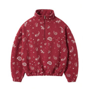 HALF ZIP SWEATER PAISLEY / red
