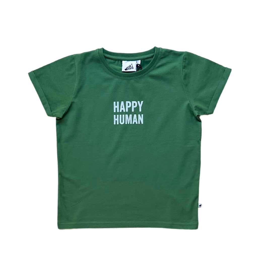 T-SHIRT HAPPY HUMAN / MYRTLE