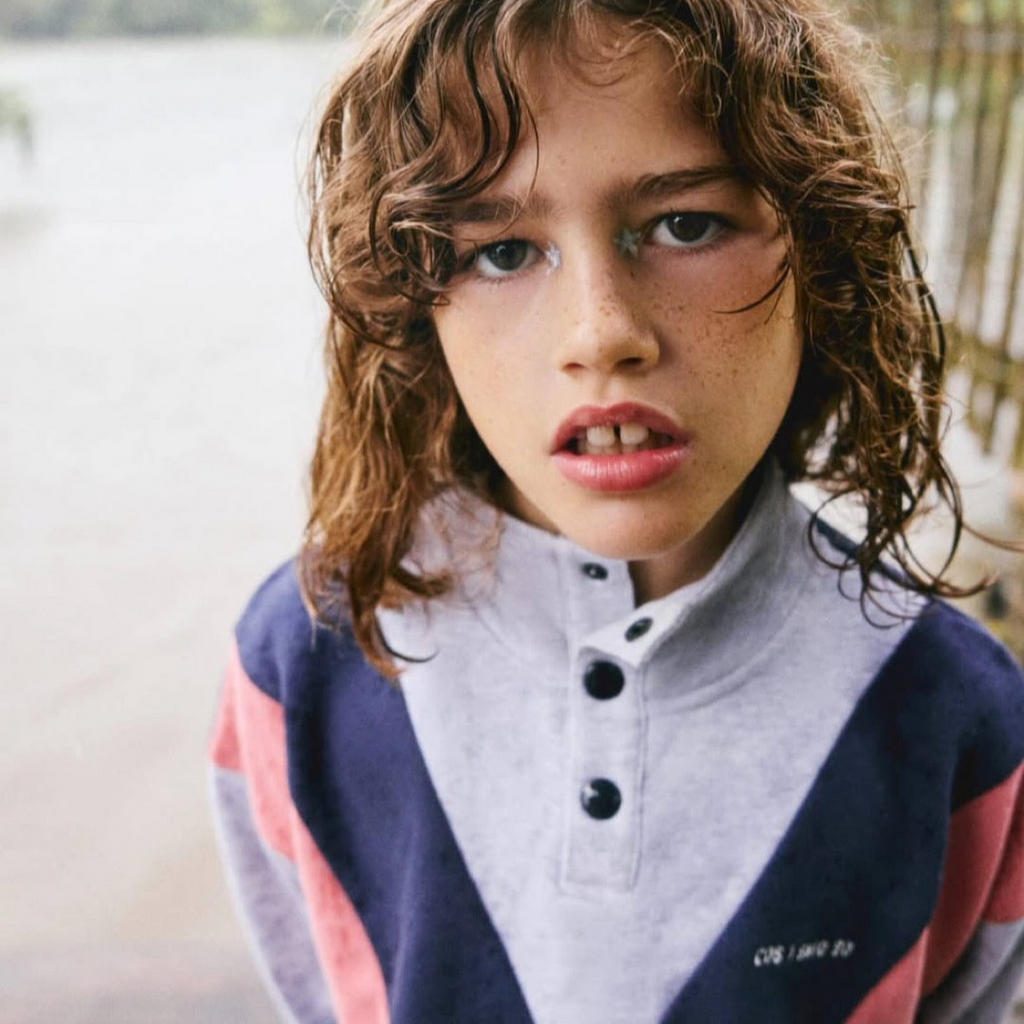 COLOUR BLOCK BUTTON UP JOG TOP