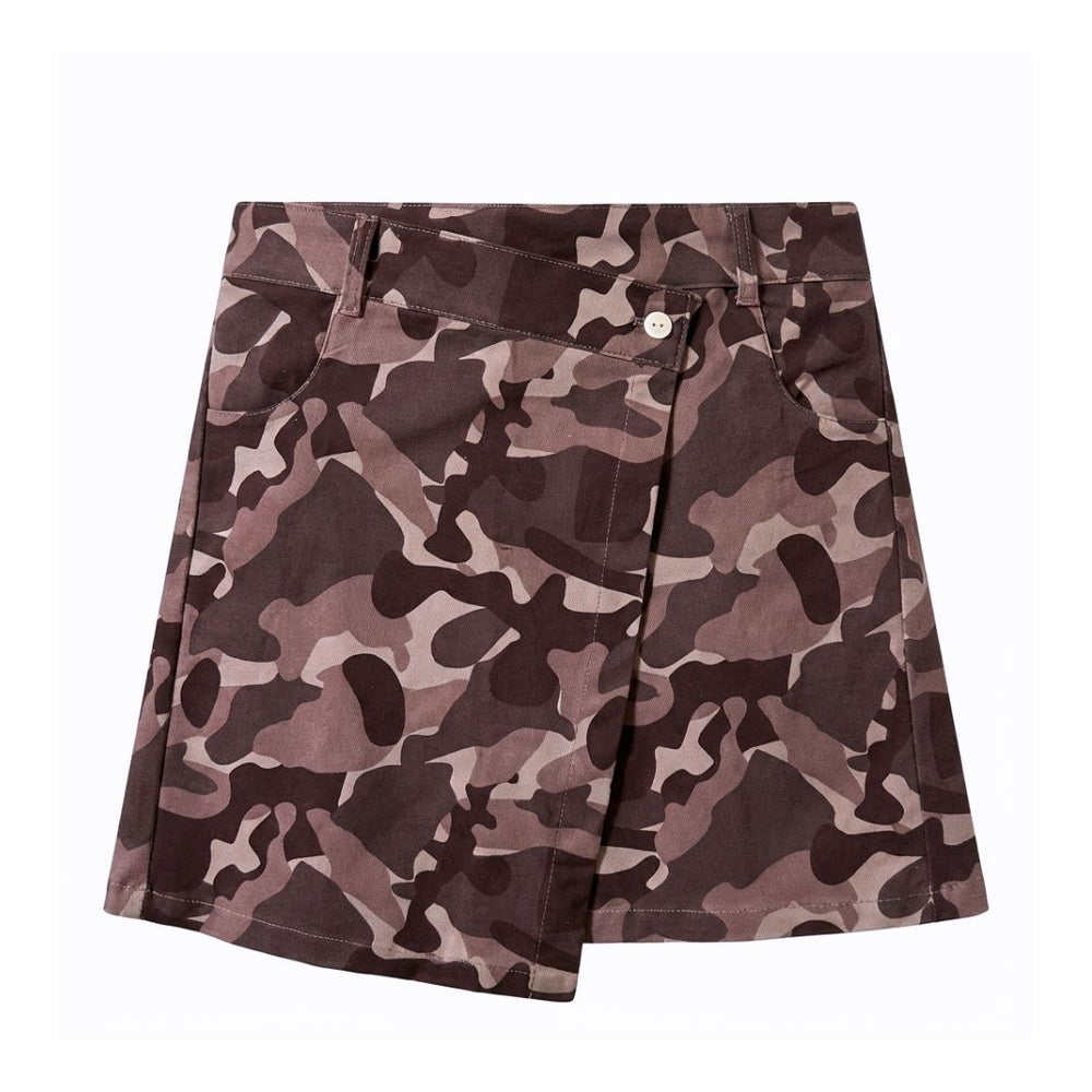CAMO SKIRT / brown