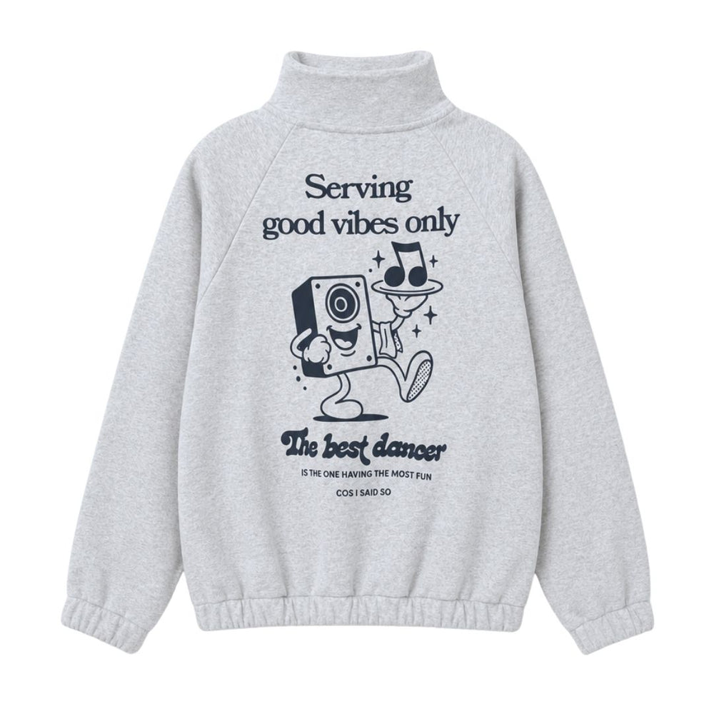 HALF ZIP SWEATER / GOOD VIBES ONLY