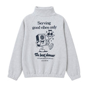 HALF ZIP SWEATER / GOOD VIBES ONLY