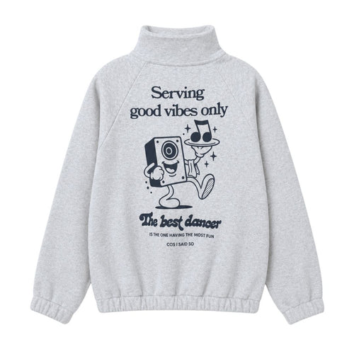 HALF ZIP SWEATER / GOOD VIBES ONLY