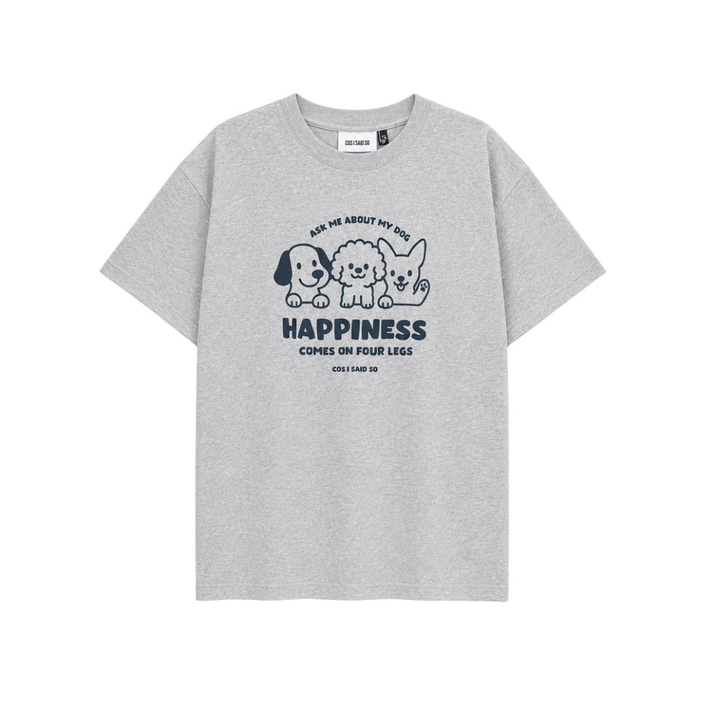 T-SHIRT DOGS / grey melange