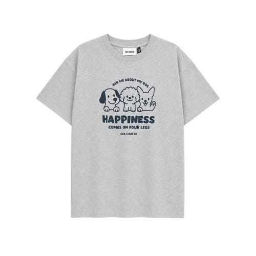 T-SHIRT DOGS / grey melange