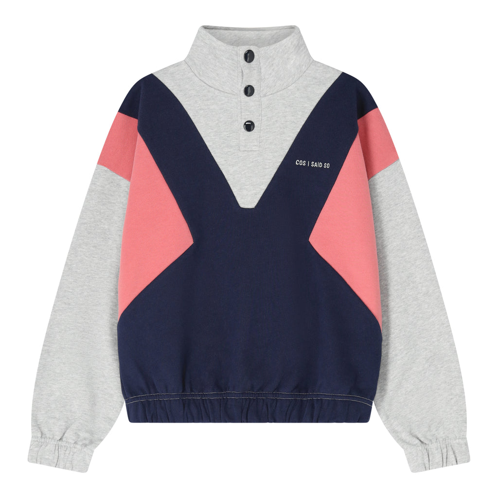 COLOUR BLOCK BUTTON UP JOG TOP