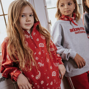 HALF ZIP SWEATER PAISLEY / red