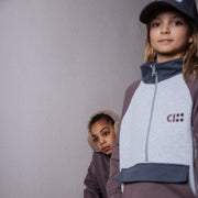 HALF ZIP POCKET SWEATER / colour block
