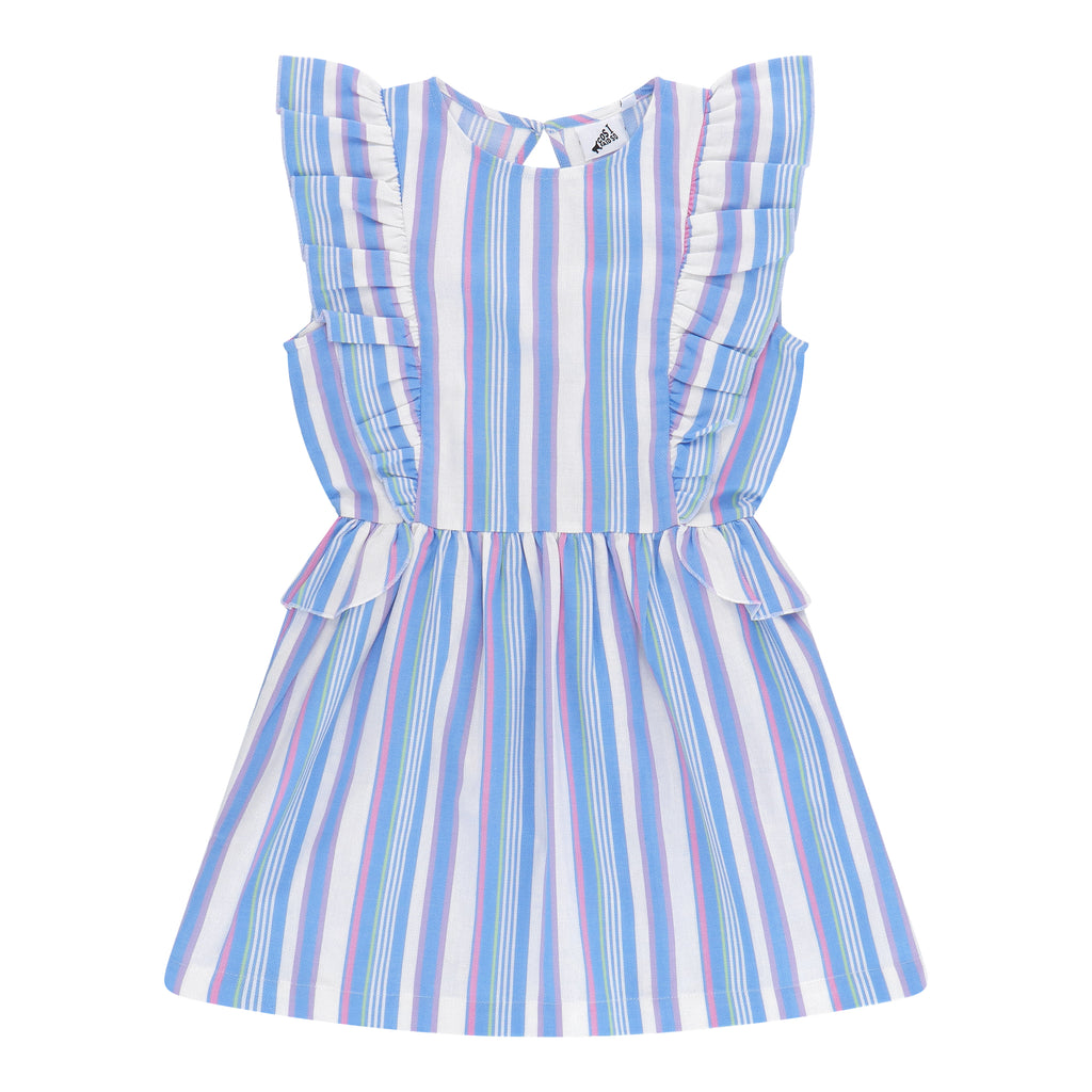 RUFFLE DRESS Striped