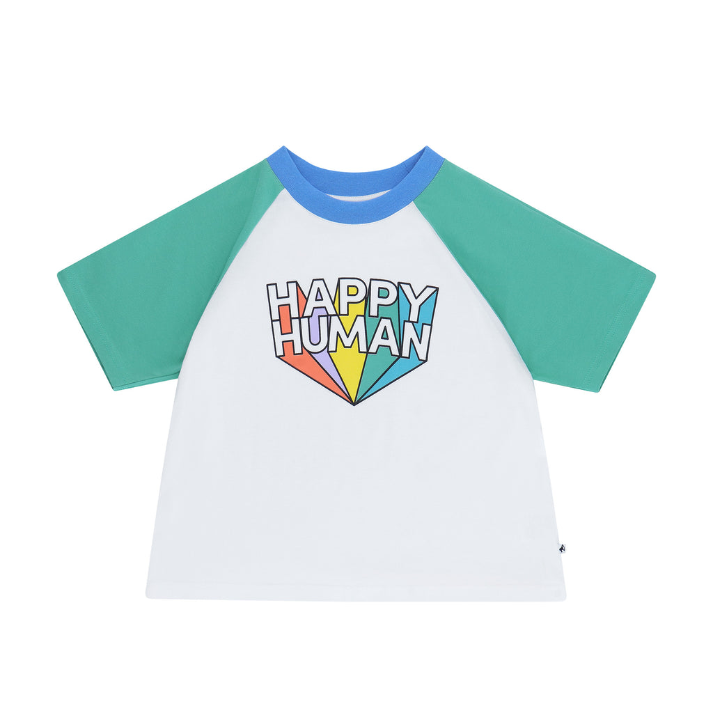 BOXY T-SHIRT Colour Block /Happy Human