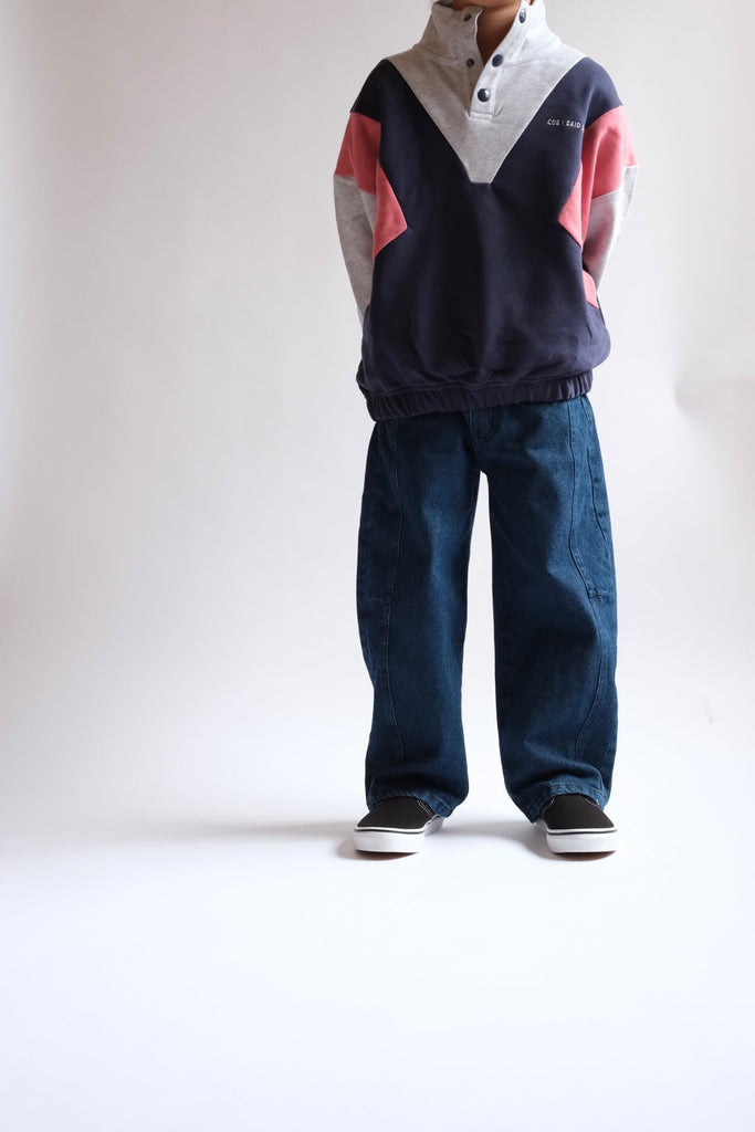 COLOUR BLOCK BUTTON UP JOG TOP