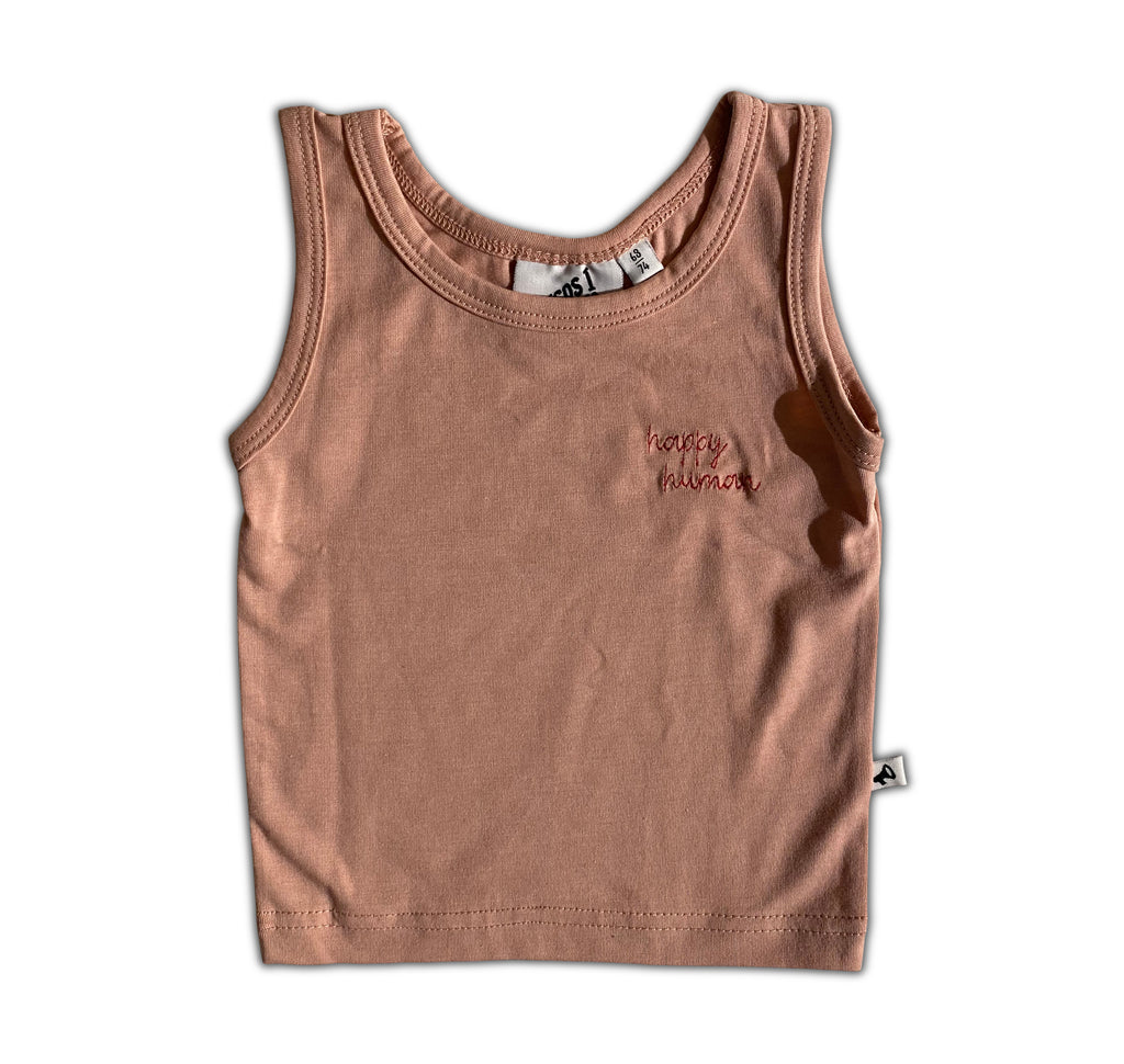 HAPPY HUMAN (SCRIPT) TANK TOP / PINK