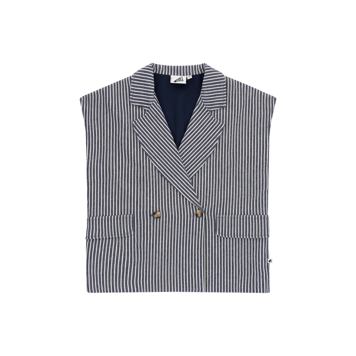ベスト・ジレ SEMICOUTURE Viscose blazer with striped motif SLEEVELESS BLAZER Striped Denim | COS I SAID SO
