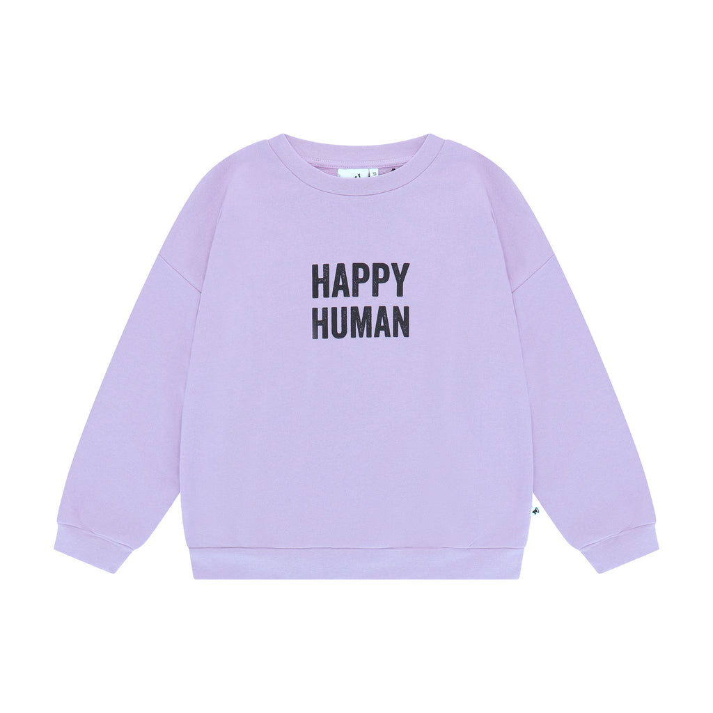 SWEATER HAPPY HUMAN / PASTEL LILAC