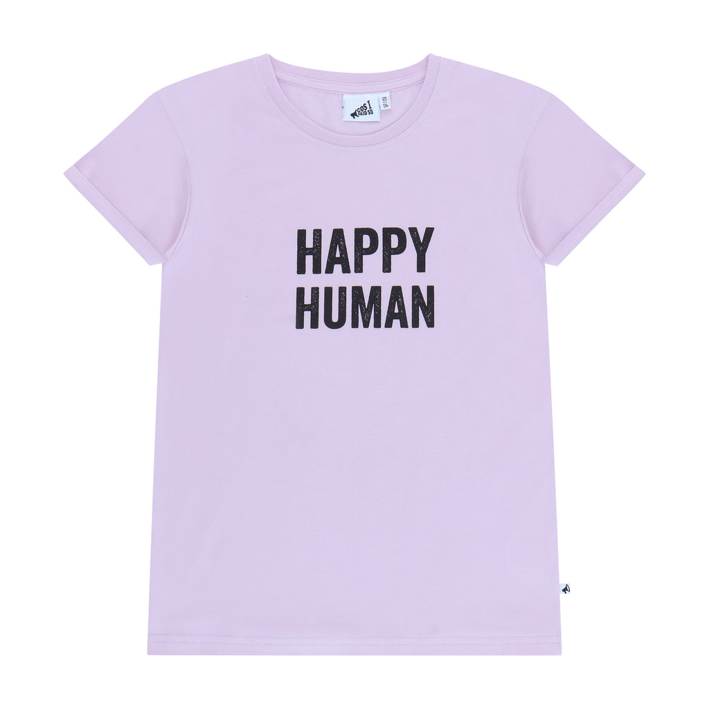 T-SHIRT HAPPY HUMAN / LILAC SNOW