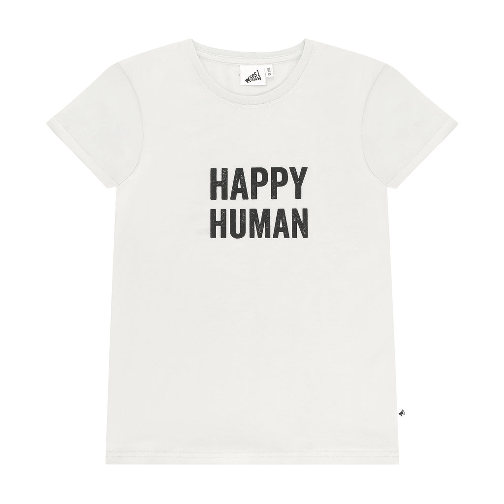 T-SHIRT HAPPY HUMAN / OFFWHITE