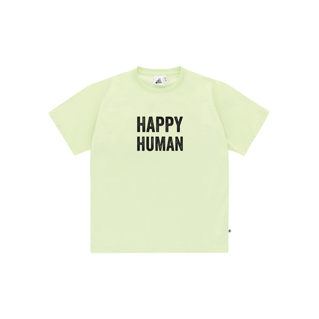 T-SHIRT HAPPY HUMAN / LIME CREAM