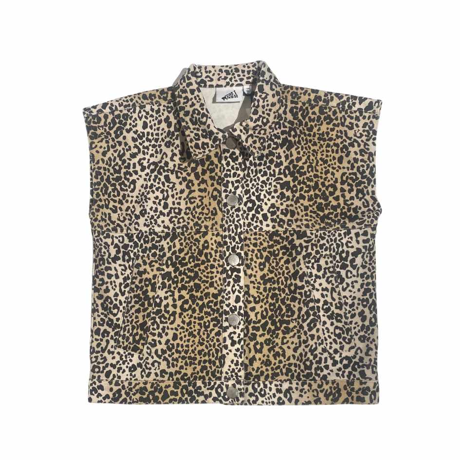 【ORDINARY JOY】Leopard Fur gilet Euro Joy Cheetah Vest | VELZY
