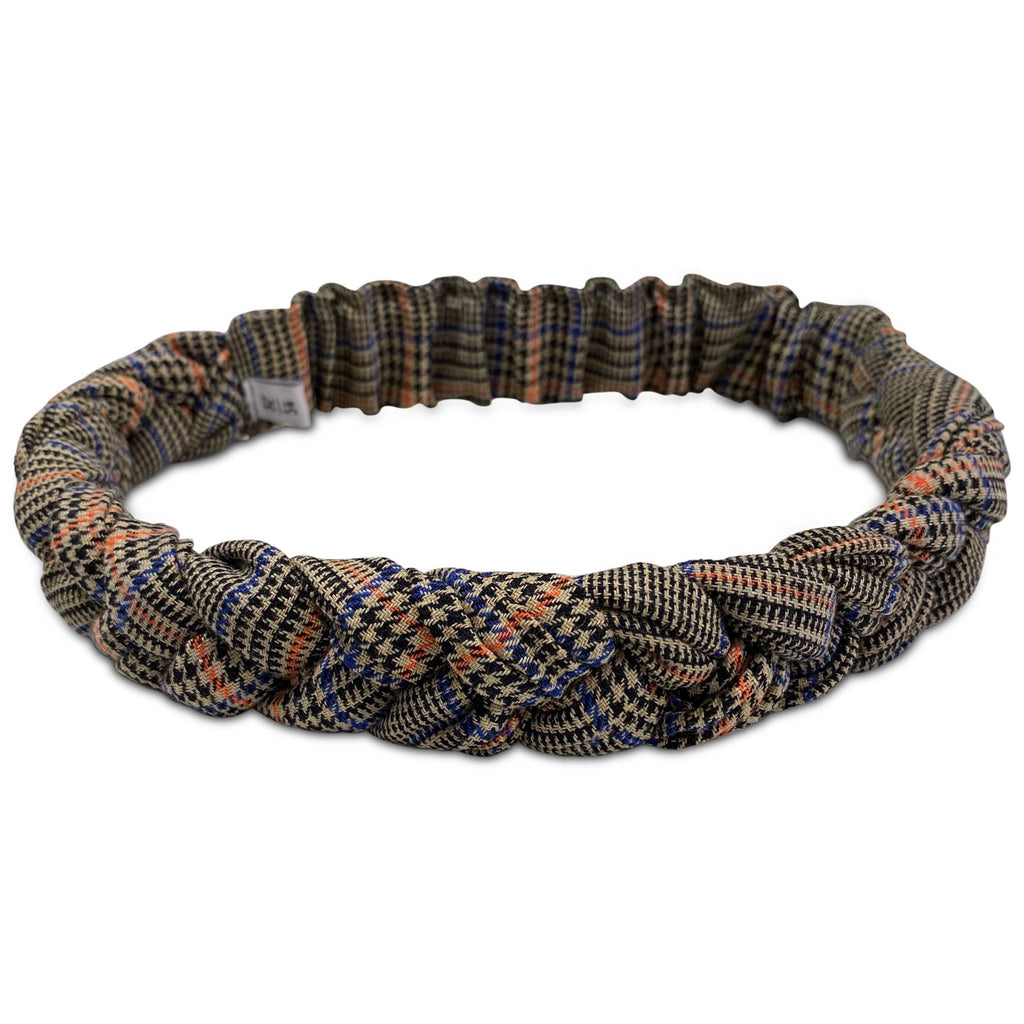 braided headband glen plaid check