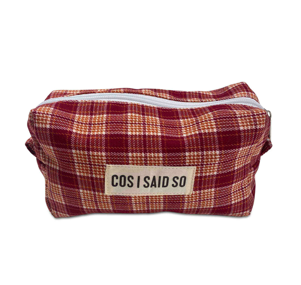 POUCH / plaid red