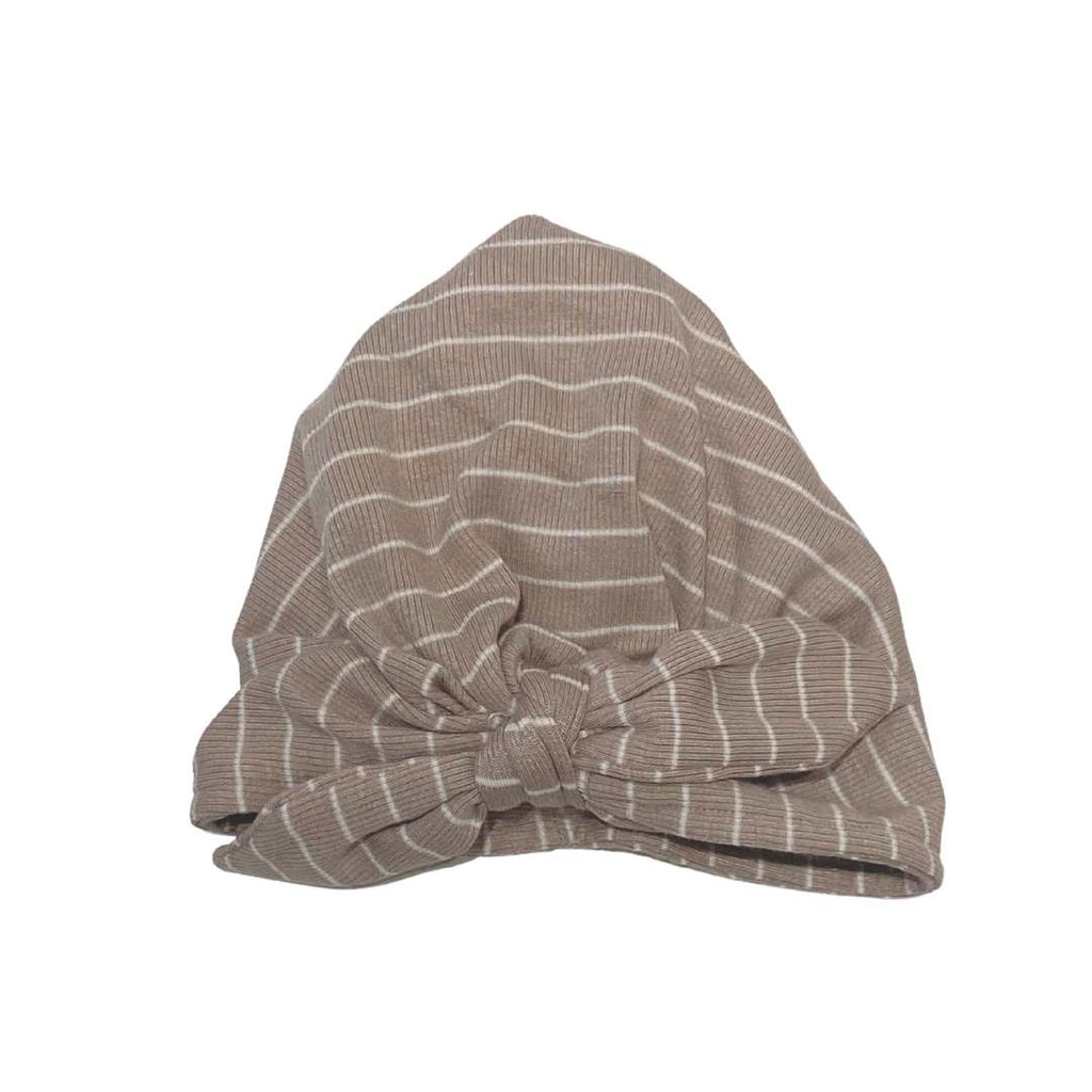 RIB BABY TURBAN HAT / BEIGE