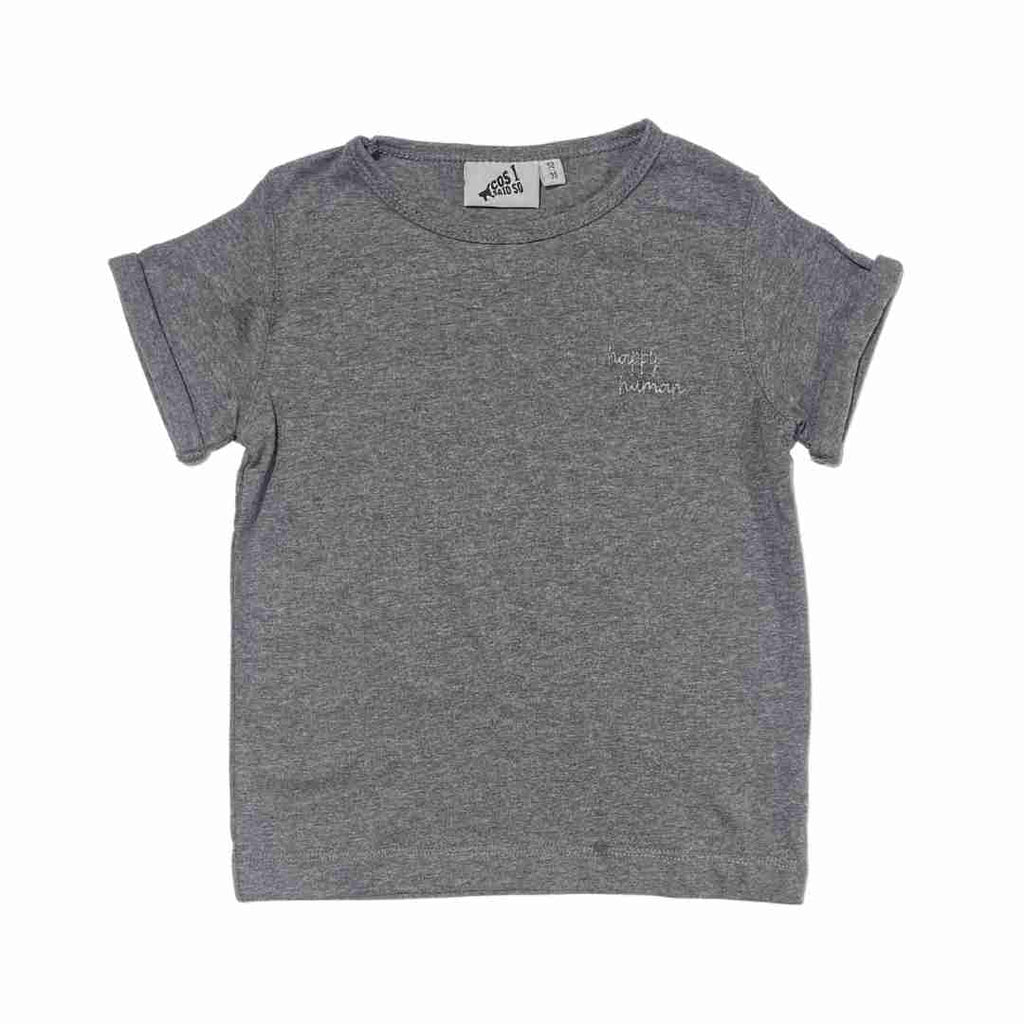 HAPPY HUMAN (SCRIPT) T-SHIRT ANTHRACITE